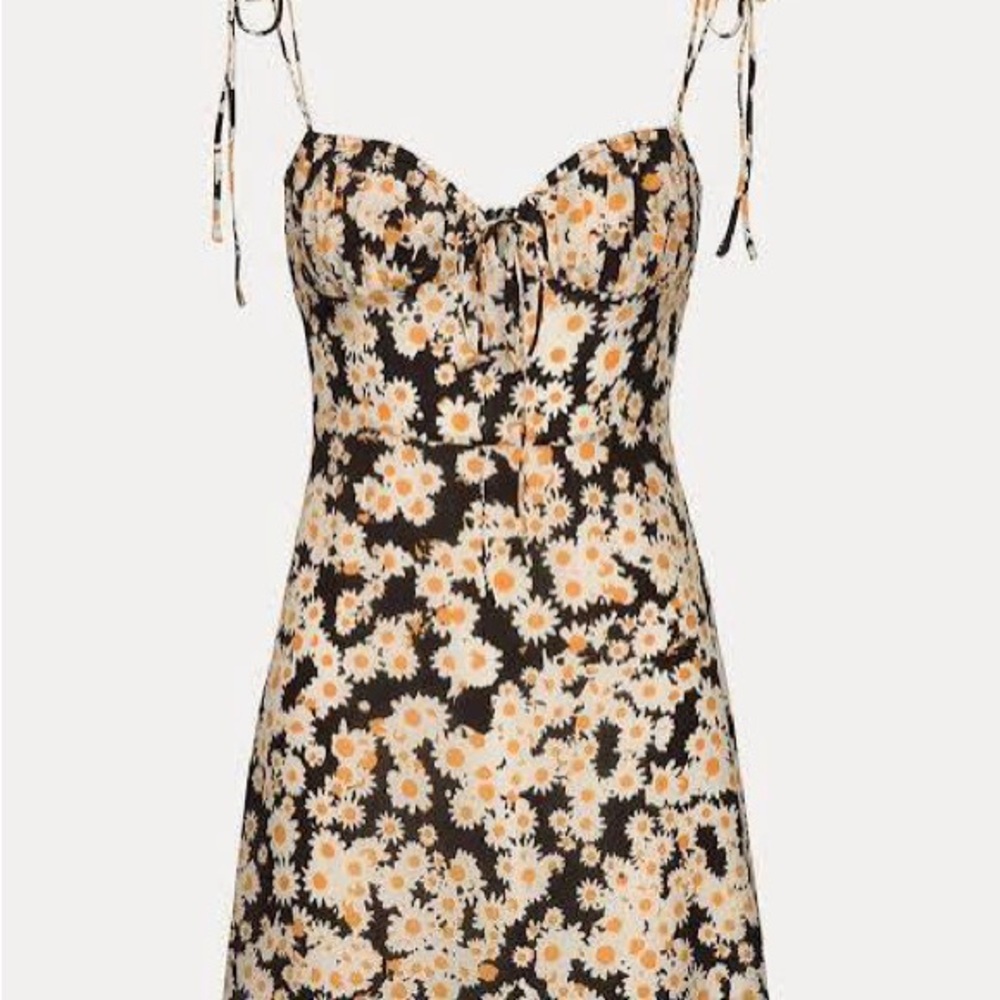 Realisation Par Daisy Print Dress in Black and Cream
